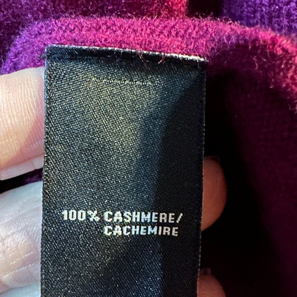 Lafayette 148 New York Deep Purple 100% Cashmere Sweater Size L - Picture 7 of 8